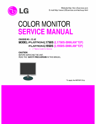LG Flatron L1750S_L1950S Service Manual